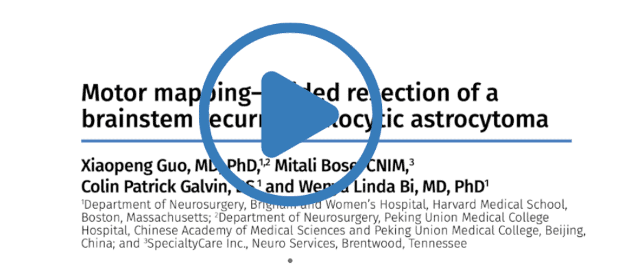 The Importance of IONM: A Case Study of a Brain Tumor Patient With Worsening Symptoms 3 monitormappingcasestudy
